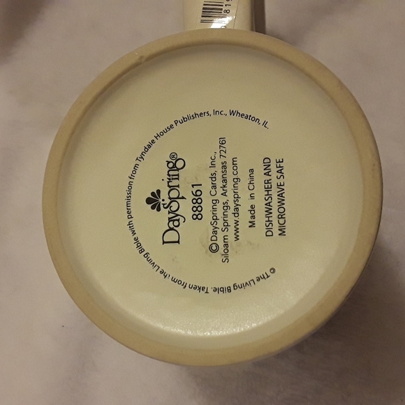 Dayspring Scripture Coffee Mug, Cream w/Brown letter Sripture, - Picture 3 of 6